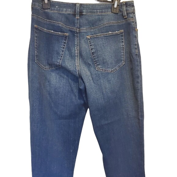 Chico's Womens Boyfriend Ankle Jeans Blue With Emblish Gold Ends Size 4R - Picture 4 of 11